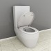 Toilet Seat with Cover  Soft Close Quick Release for Easy Cleaning Fits All Manufacturers’ Round/Elongated Toilets  White (Elongated) - B0746HKMTF